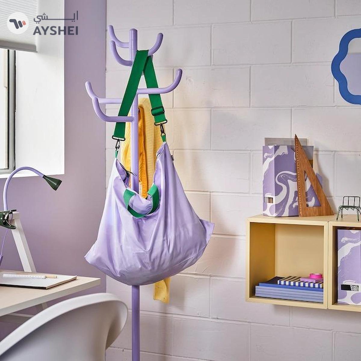 IKEA RÄCKLA Bag, Foldable, Lilac/Green, 75x45 cm/55 L-4-4