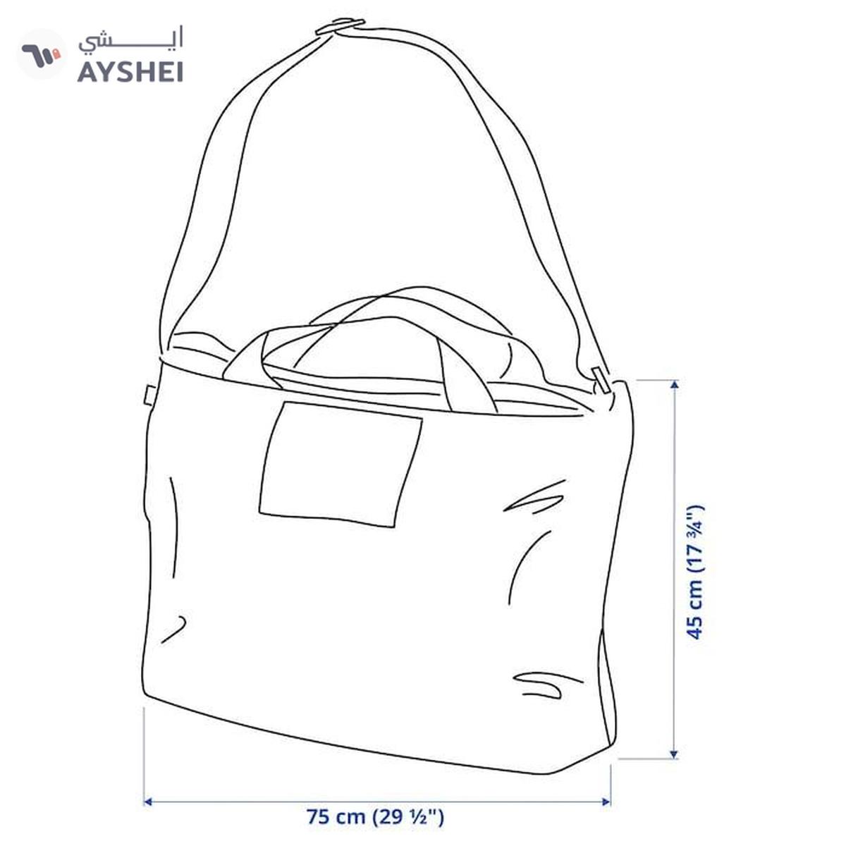 IKEA RÄCKLA Bag, Foldable, Lilac/Green, 75x45 cm/55 L-8-8