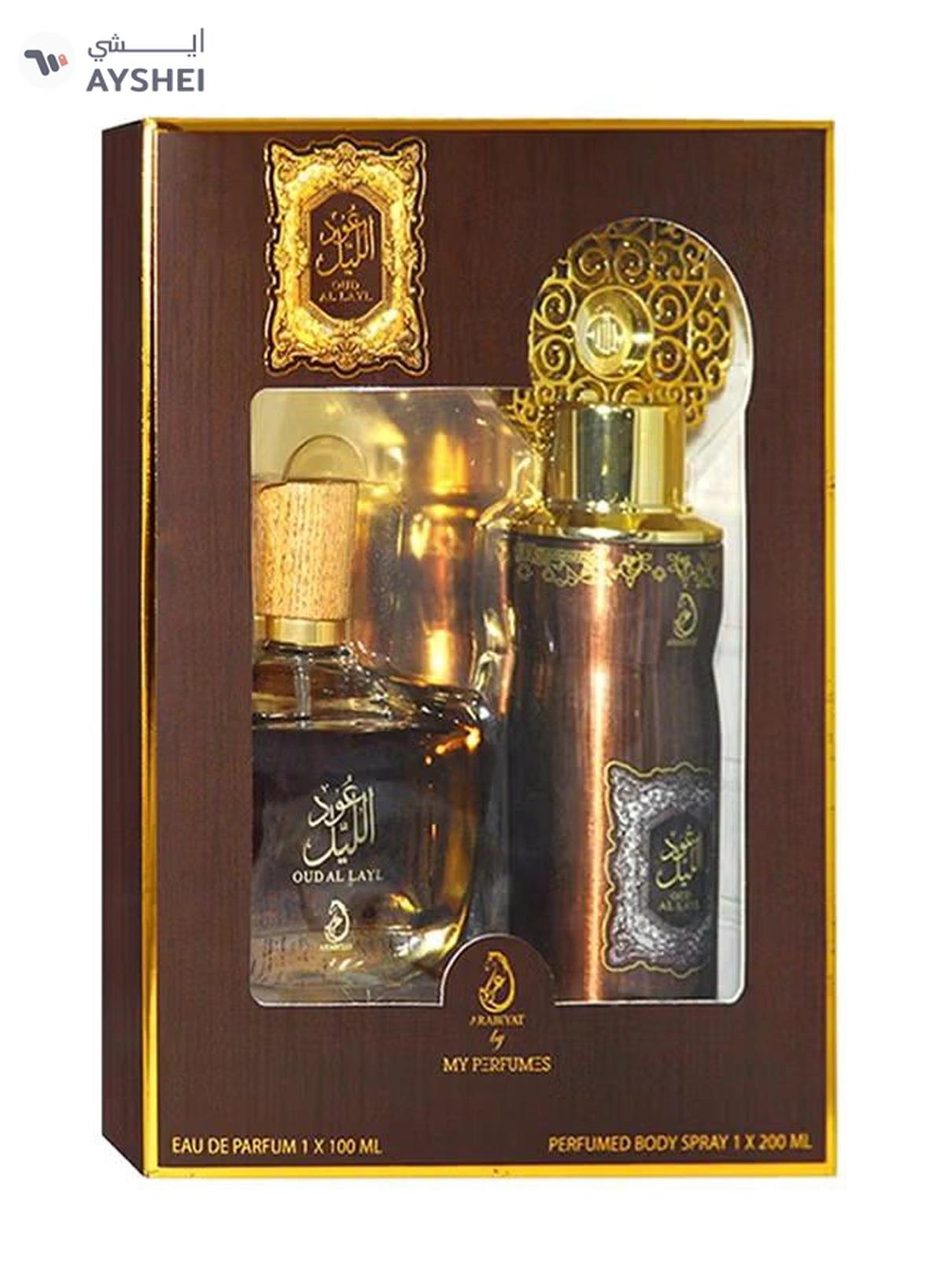 ARABIYAT Oud Al Layl Gift Set (1 x EDP 100ml, 1 x Perfumed Body Spray 200ml)-2-2