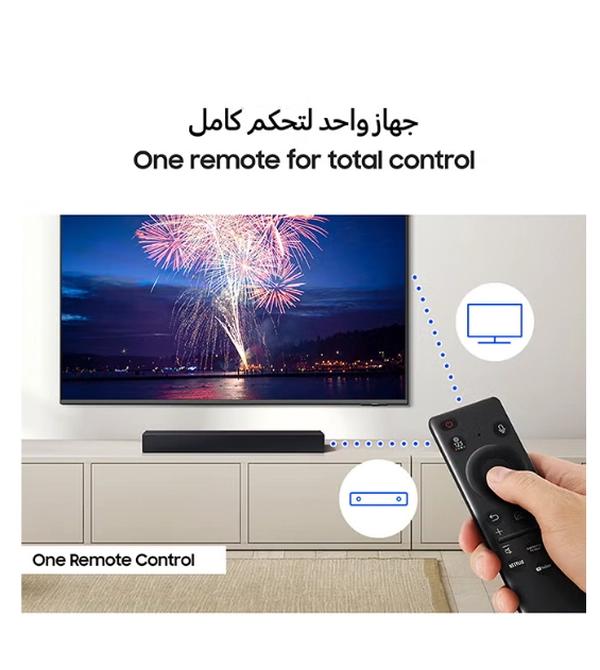 Samsung B-series Soundbar, B400F, 2.0 ch, Subwoofer, 2.0ch Sound with Built-in Woofer, One Remote Control, Surround Sound Expansion, Bluetooth TV connection,(2025 - UAE Version)