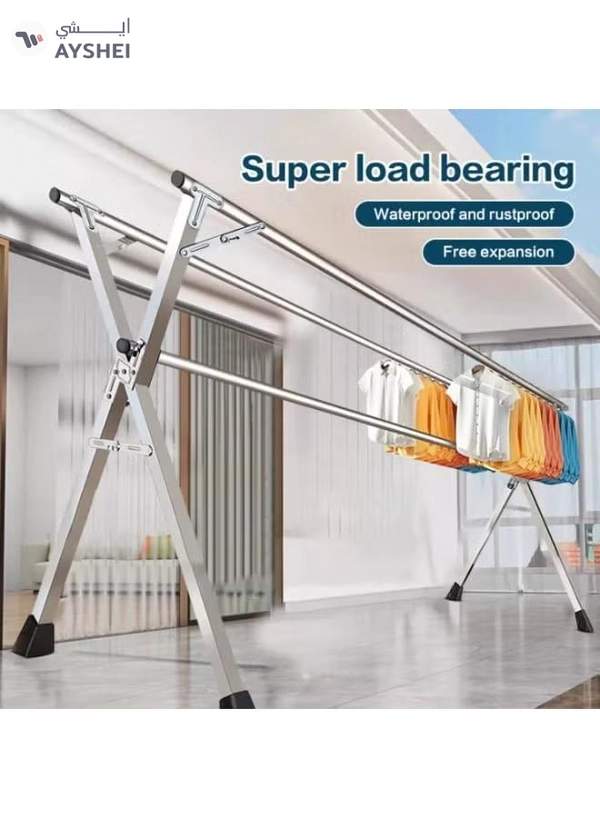 DubaiGallery Clothes Drying Rack Outdoor Retractable, Adjustable and Foldable Space-Saving Laundry Rack, Free of Installation Stainless Steel Garment Rack, for Indoor Outdoor