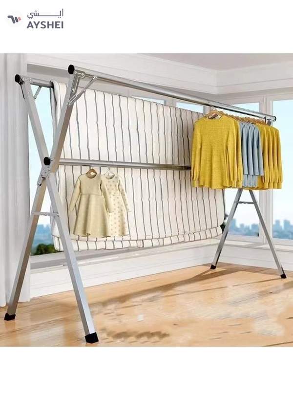 DubaiGallery Clothes Drying Rack Outdoor Retractable, Adjustable and Foldable Space-Saving Laundry Rack, Free of Installation Stainless Steel Garment Rack, for Indoor Outdoor