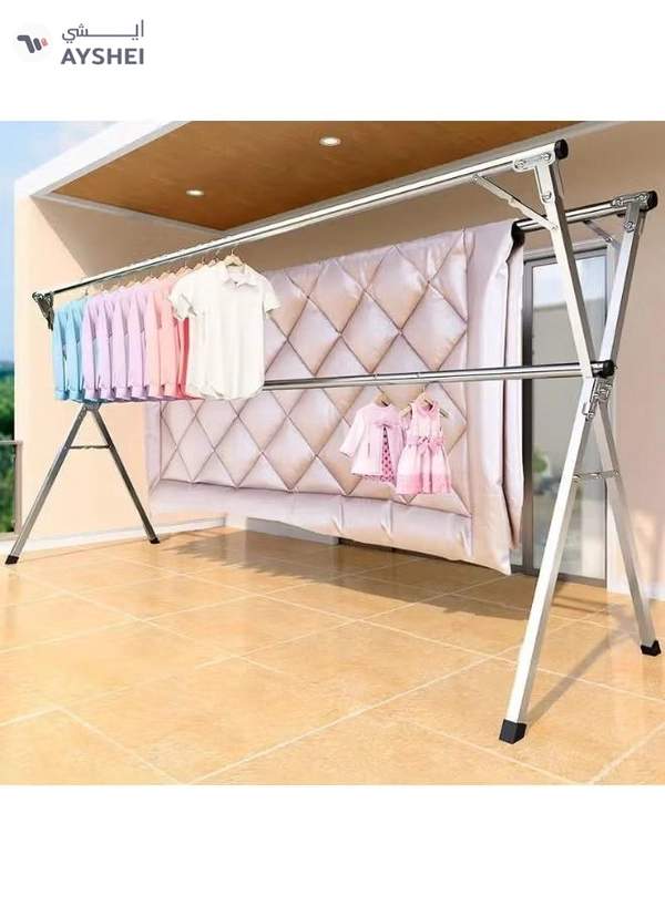 DubaiGallery Clothes Drying Rack Outdoor Retractable, Adjustable and Foldable Space-Saving Laundry Rack, Free of Installation Stainless Steel Garment Rack, for Indoor Outdoor