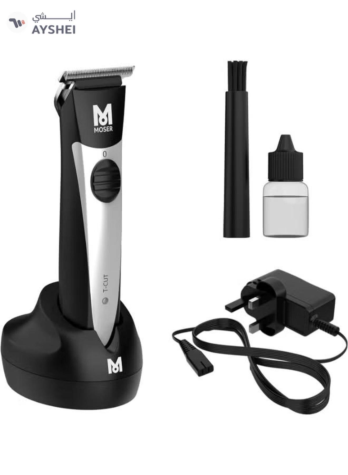 MOSER T-Cut Professional Cord/Cordless Trimmer With T-Blade, 1591-0170 Black/Silver-0-portrait