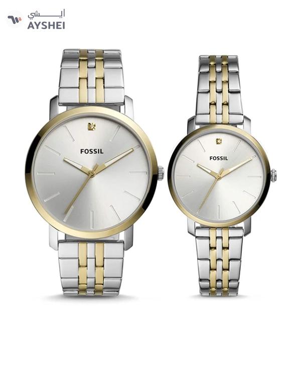 Fossil Stainless Steel Analog Couple Watch Set