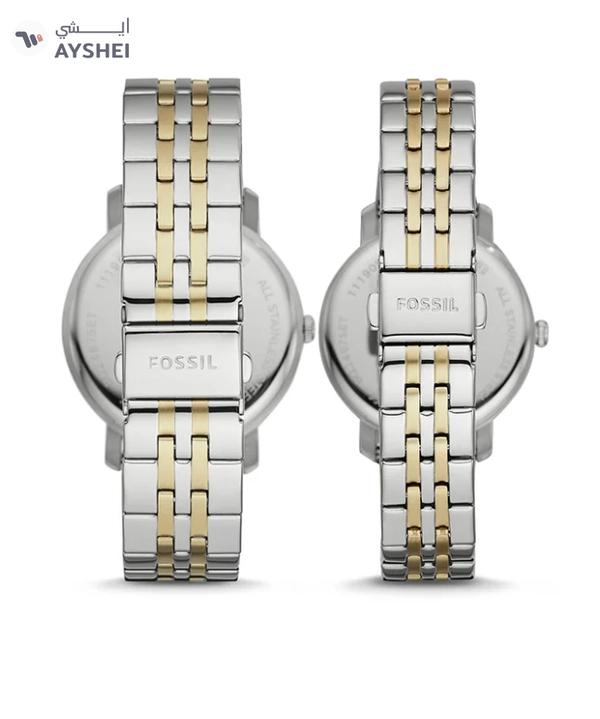 Fossil Stainless Steel Analog Couple Watch Set