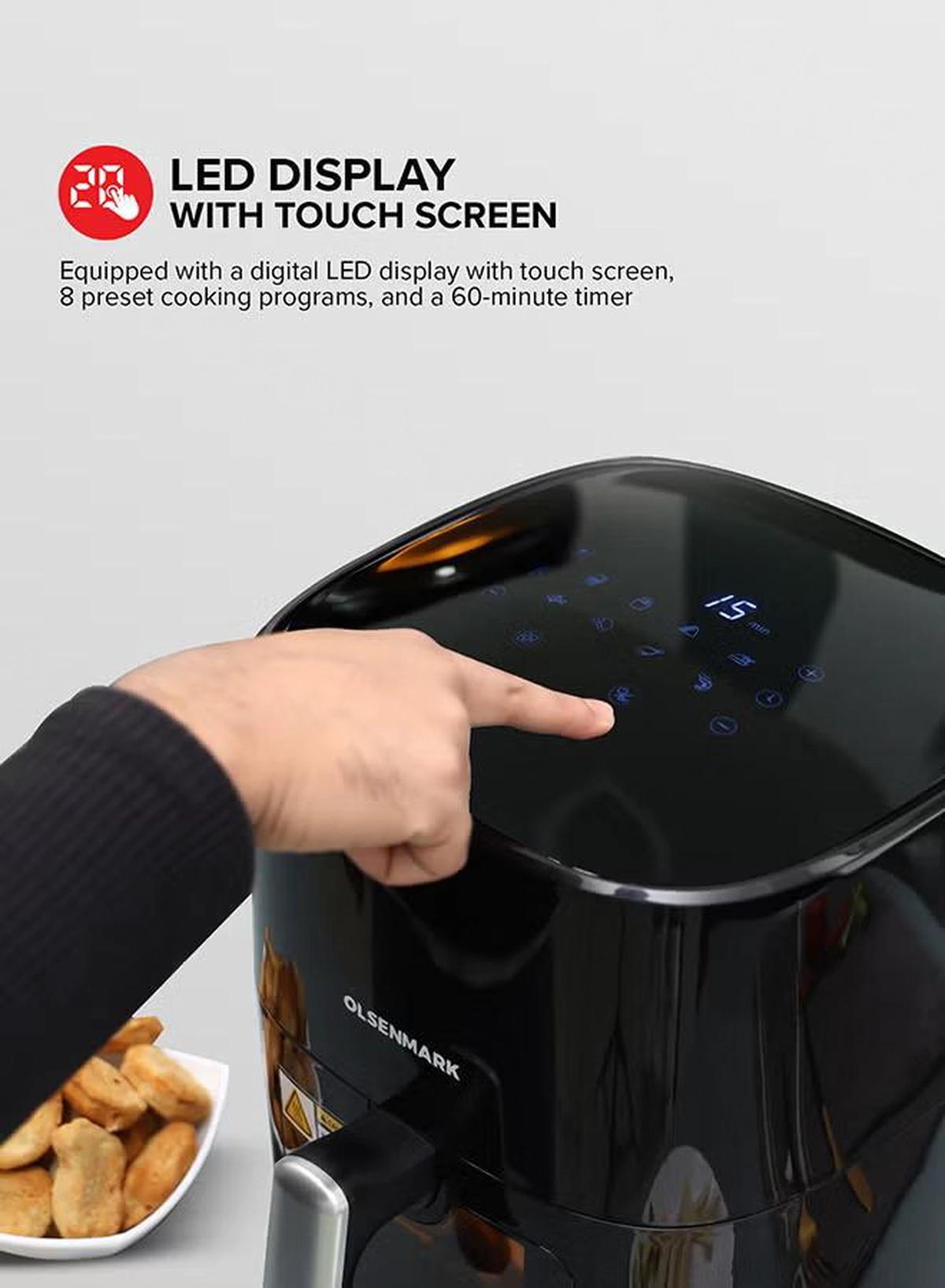 Olsenmark 6L Digital Air Fryer | LED Touchscreen Display-5-5