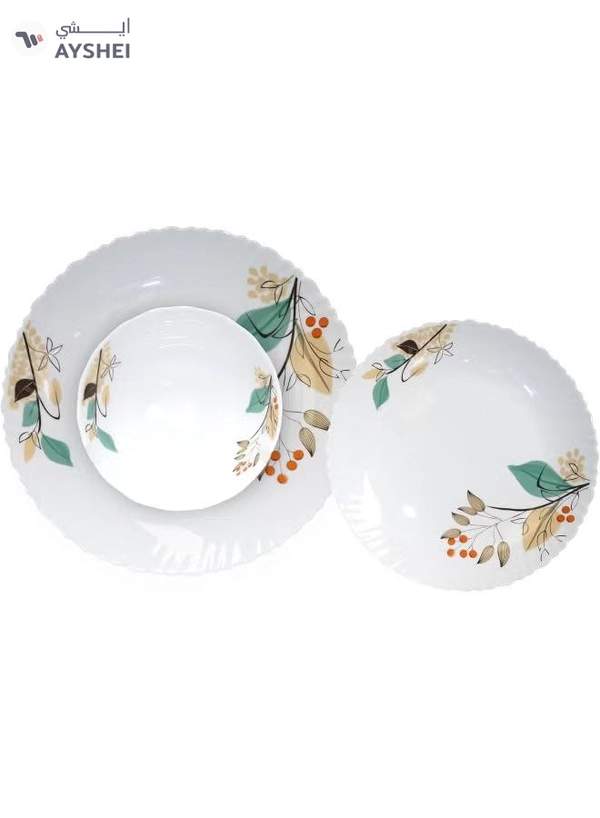 Delcasa DC3304 Tropical Tranquility Opalware Dinner Set 12-Pieces, White