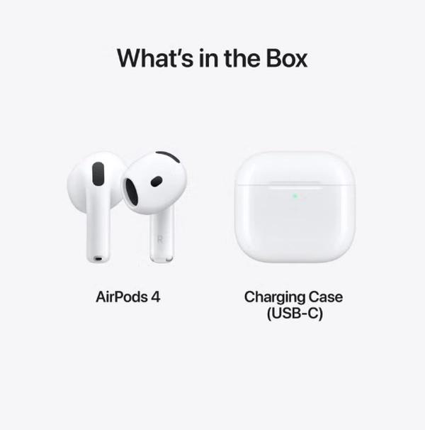 Apple AirPods 4 Wireless Earbuds, Bluetooth Headphones, Personalized Spatial Audio, Sweat and Water Resistant