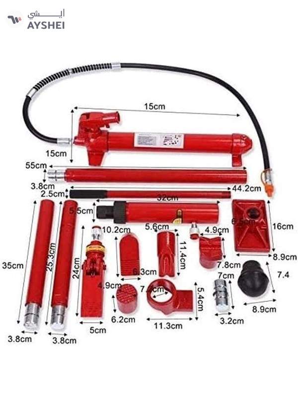 ABBASALI Portable Car Floor Jack 1 Set 10 Ton Hydraulic Power Car Van Jack Body Frame Repair Kit
