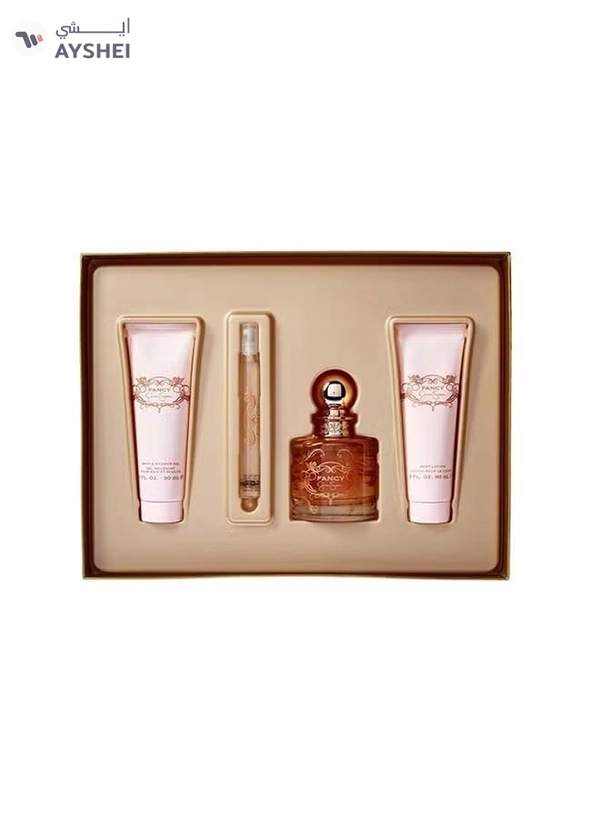 Jessica Simpson 4-Piece Fancy Love EDP Gift Set (EDP 100 ml, Mini Spray 10 ml, Body Lotion 90 ml, Shower Gel 90 ml)