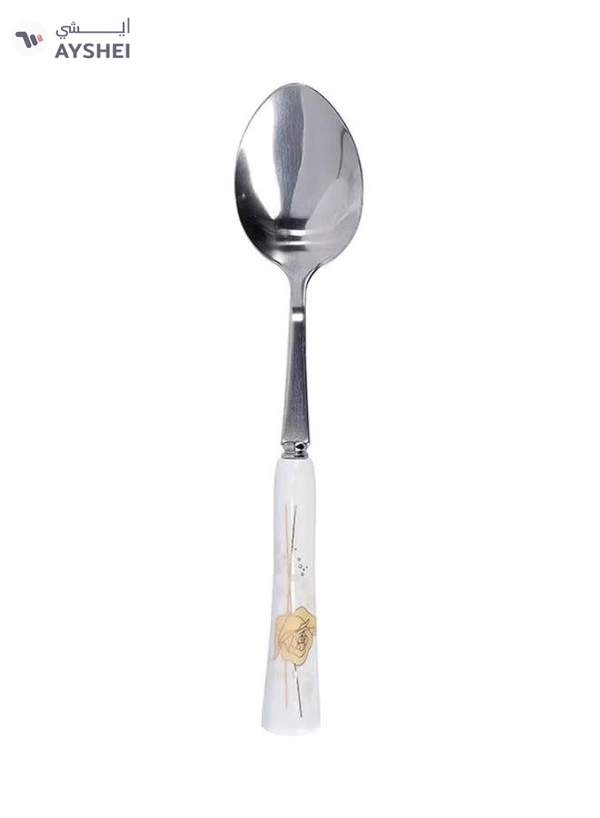 DELCASA 6-Piece Dinner Spoon Set White/Yellow