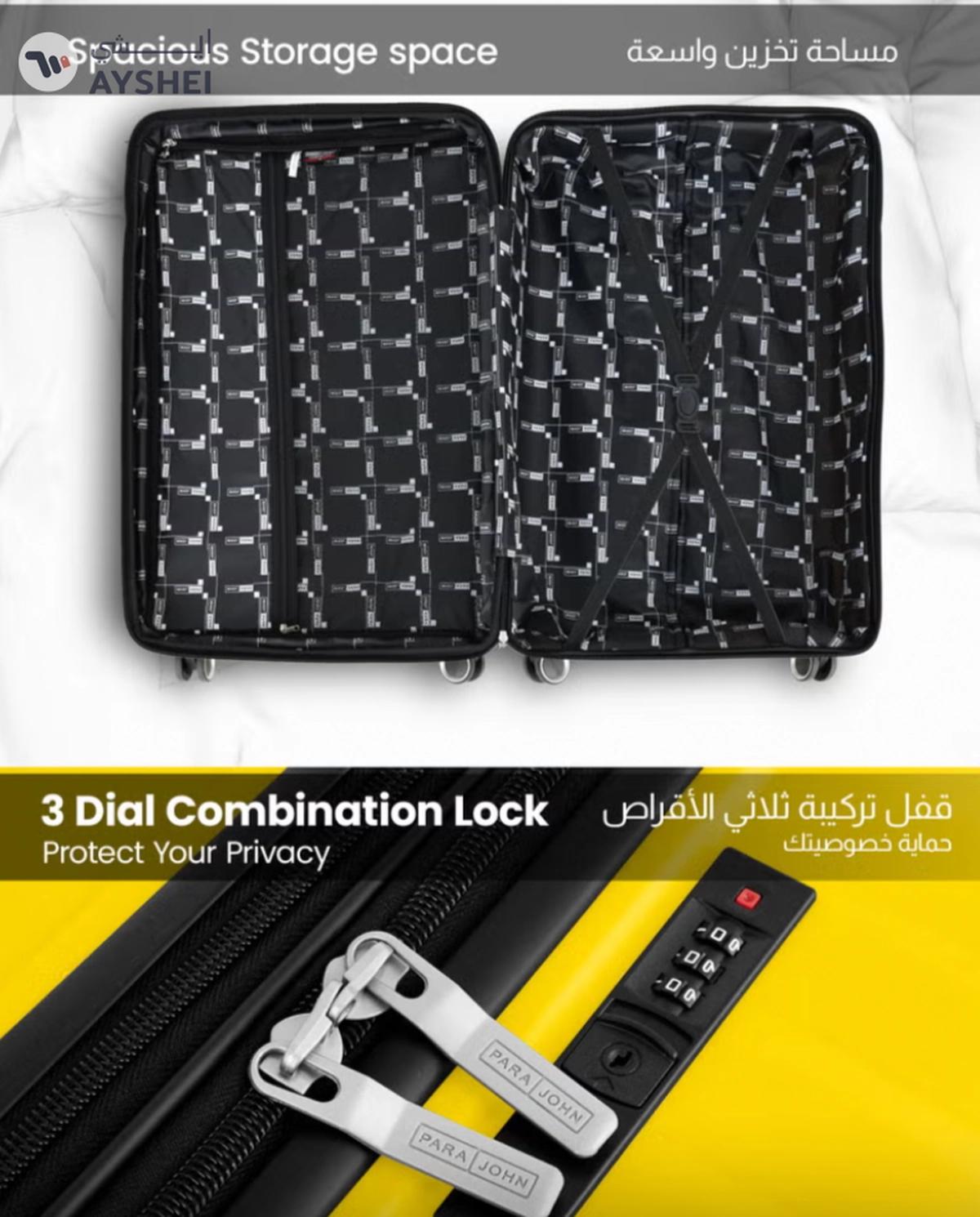 PARA JOHN TRACE Series - 3 Piece Expandable Polypropylene Luggage Set-3-3