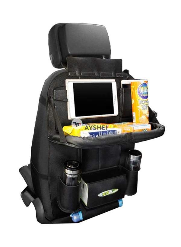 Generic Auto Back Seat Organizer With Table Tray with 3 Charging Line