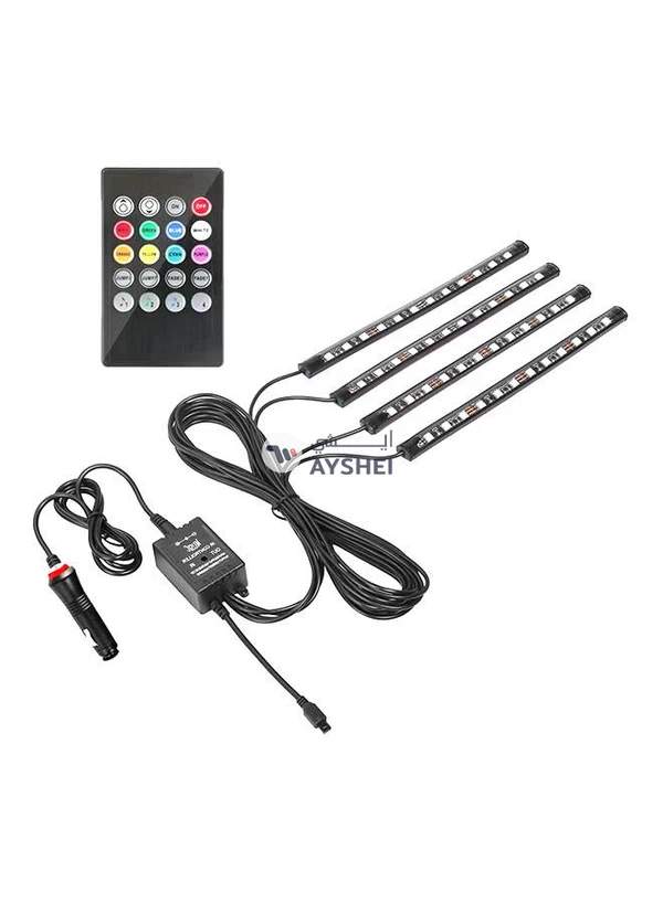 Generic 4 In 1 Car Rgb LED Strip Light With Wireless Remote Control