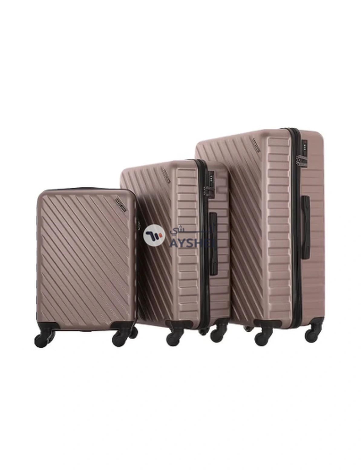 PARAJOHN 3-Piece Hardside Spinner Luggage Trolley Set 20/24/28 Inch Dusty Grey-0-0