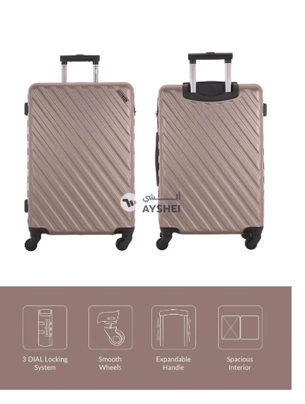 PARAJOHN 3-Piece Hardside Spinner Luggage Trolley Set 20/24/28 Inch Dusty Grey-1-1