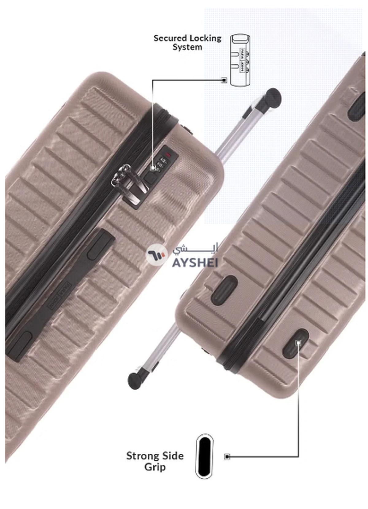 PARAJOHN 3-Piece Hardside Spinner Luggage Trolley Set 20/24/28 Inch Dusty Grey-1-portrait