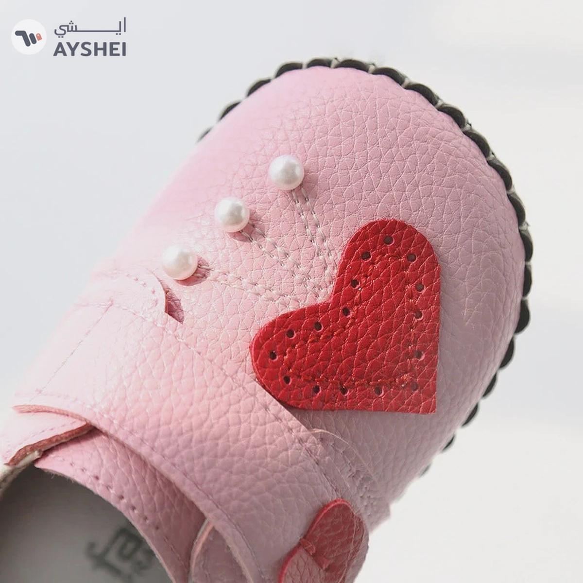 Babyqlo Cute Heart and Pearl Shoes for Infants - Pink-1-1
