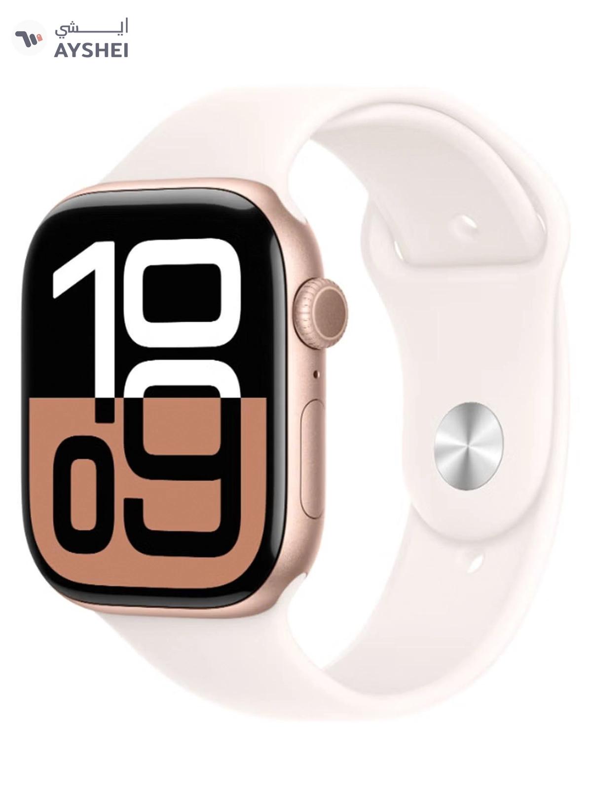 Apple Watch Series 10 GPS + Cellular 46mm Rose Gold Aluminium Case With Light Blush Sport Band-0-portrait