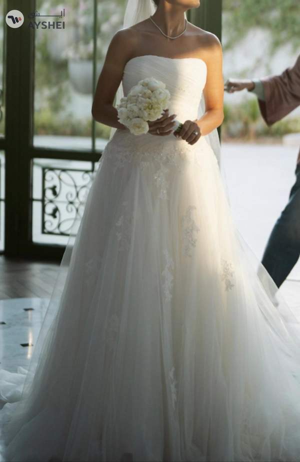 Elegant Wedding Dress + Matching Veil for Sale
