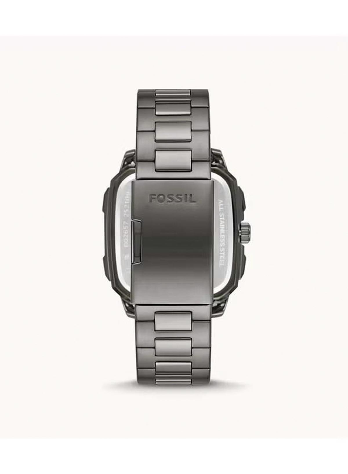 Fossil Men's Inscription Rectangle Shape Stainless Steel Chronograph Wrist Watch BQ2657 - 42mm - Grey-1-1