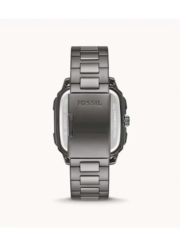 Fossil Men's Inscription Rectangle Shape Stainless Steel Chronograph Wrist Watch BQ2657 - 42mm - Grey