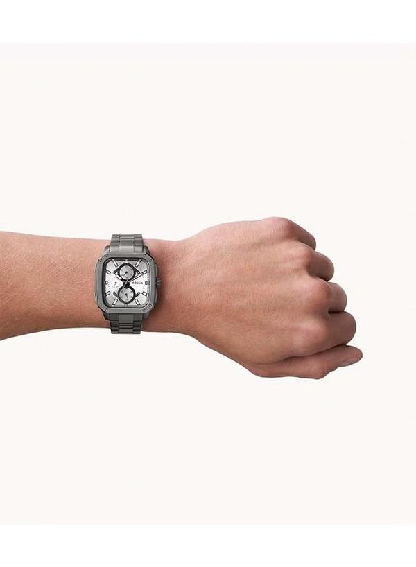 Fossil Men's Inscription Rectangle Shape Stainless Steel Chronograph Wrist Watch BQ2657 - 42mm - Grey
