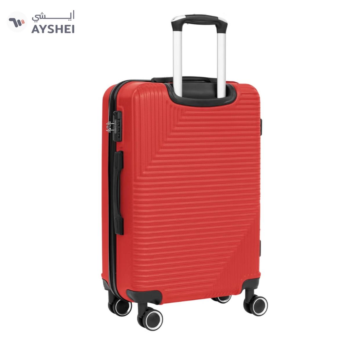 PARAJOHN ABS Material 3-Piece Hardsided Luggage Set | 4-Wheel Spinner Trolley | Small (10kg), Medium (20kg), Large (30kg)Red-1-landscape