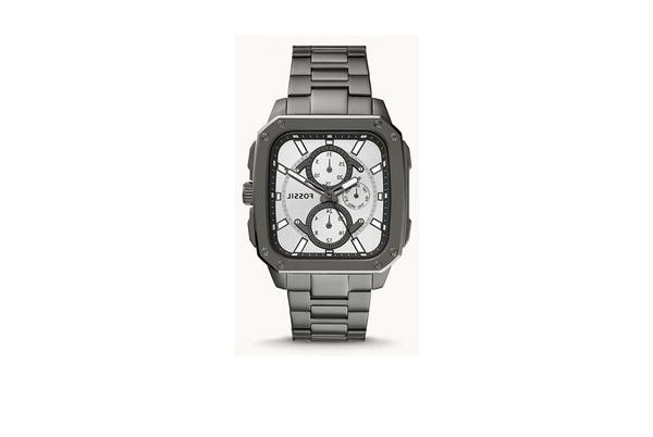 Fossil Men's Inscription Rectangle Shape Stainless Steel Chronograph Wrist Watch BQ2657 - 42mm - Grey