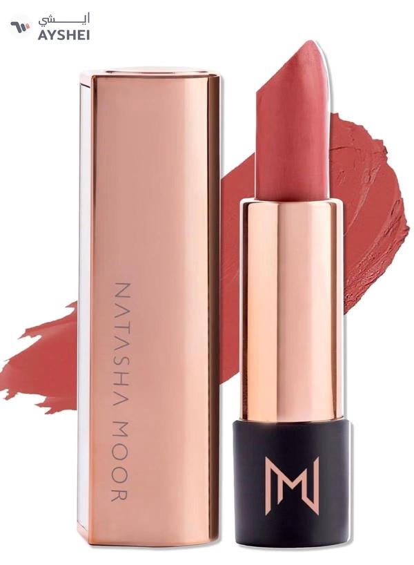 NATASHA MOOR Silk Suede Lipstick: Long-Lasting, Hydrating Semi-Matte Finish