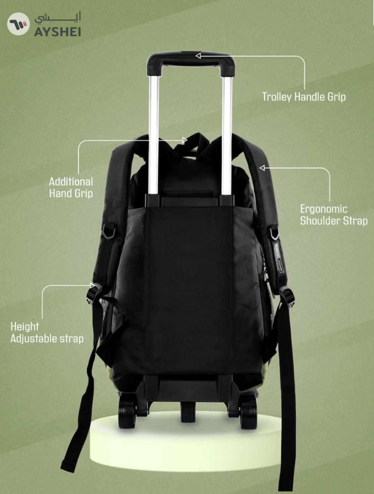 PARAJOHN 2 Wheel Trolley backpack 20 inches Green-0-portrait