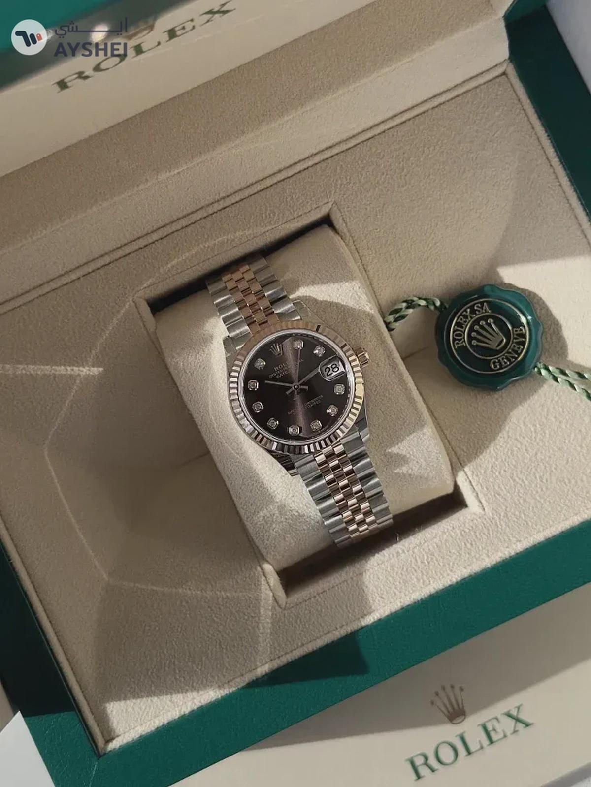 Rolex Datejust 31mm Steel and Everose Gold Chocolate Dial Diamond index Jubilee Bracelet-0-portrait