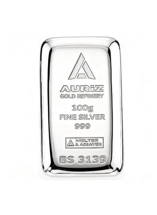 Auriz Minting 100GM Pure Silver Bar 999 - 100 Grams