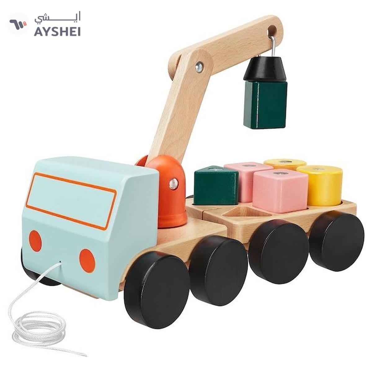 IKEA UPPSTÅ Crane with Blocks, Multicolour/Beech toy for kids-0-0