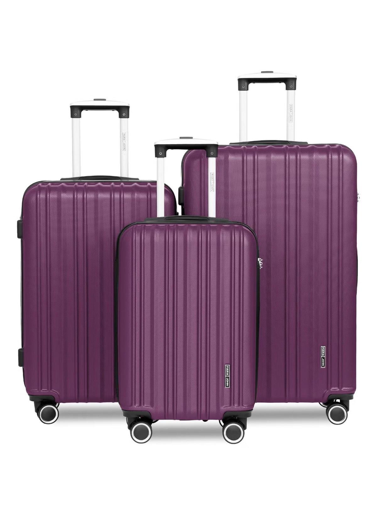 PARAJOHN ABS Material 3-Piece Hardsided Luggage Set Purple-0-portrait
