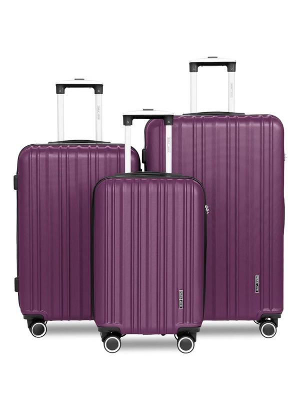 PARAJOHN ABS Material 3-Piece Hardsided Luggage Set Purple