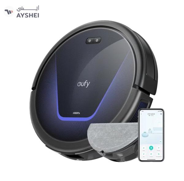 Eufy G50 Robot Vacuum With 4,000 Pa Powerful Suction, Dynamic Navigation And Pro Detangle Comb Roller Brush For Hair Cleaning, Mop Pad For Light Surface Cleaning, Perfect For Hard Floor, Pet Hair, Carpet 40 W T2212 Black