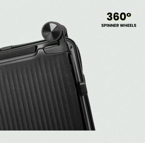 British Tourister 3 Piece Polypropylene Hard Side Spinner Luggage Trolley Set 20/24/28 Inch - Black