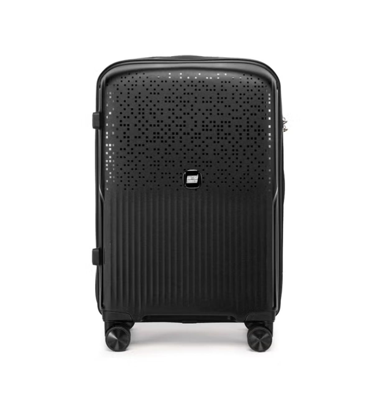 British Tourister 3 Piece Polypropylene Hard Side Spinner Luggage Trolley Set 20/24/28 Inch - Black-1-portrait