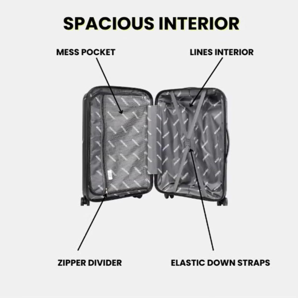 British Tourister 3 Piece Polypropylene Hard Side Spinner Luggage Trolley Set 20/24/28 Inch - Black-5-5