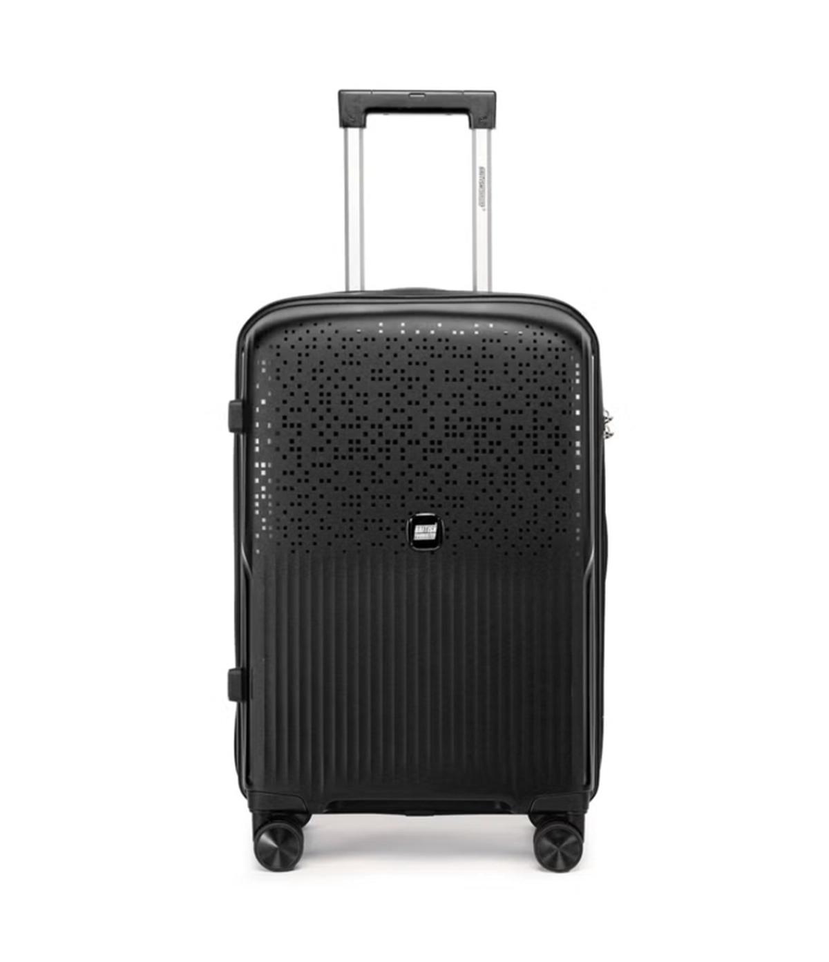 British Tourister 3 Piece Polypropylene Hard Side Spinner Luggage Trolley Set 20/24/28 Inch - Black-1-1