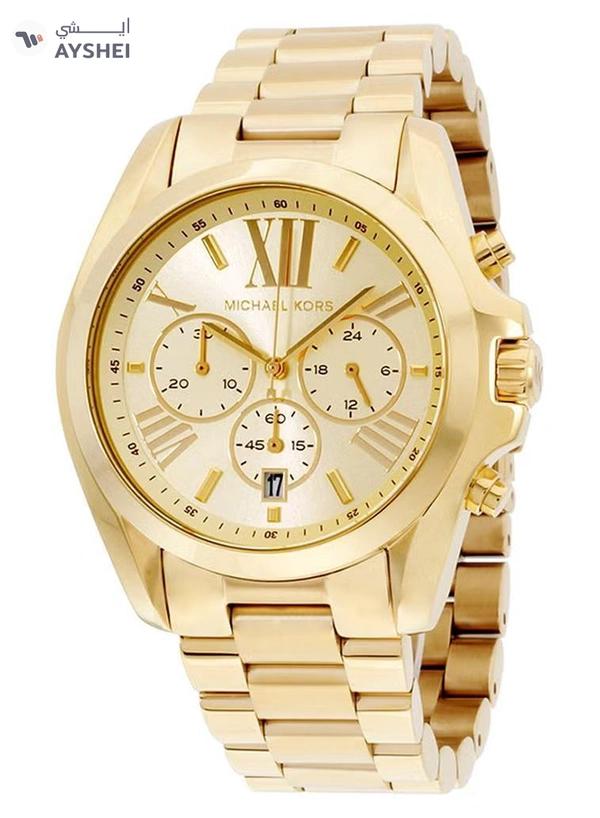 Michael Kors Women's Round Shape Stainless Steel Chronograph Wrist Watch 36 mm - Gold - MK5605