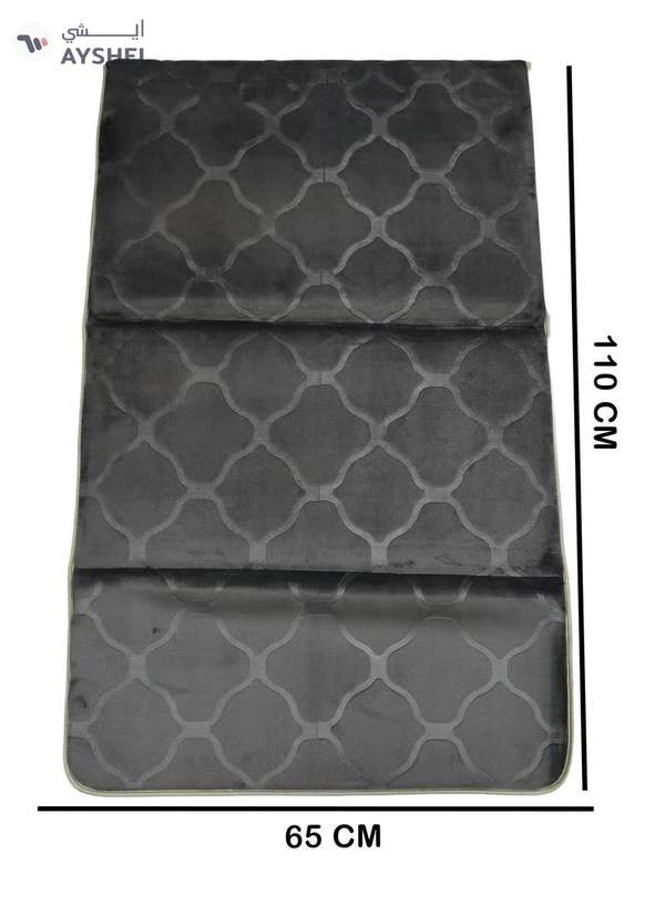 Yuwell Foldable Prayer Mat with Back Support & Carrying Bag, 2-in-1 Prayer Rug Sajadah, Anti-Slip Islamic Salah Mat Soft Velvet Mat 110×65CM for Men & Women, Portable Ramadan & Eid Gift Grey