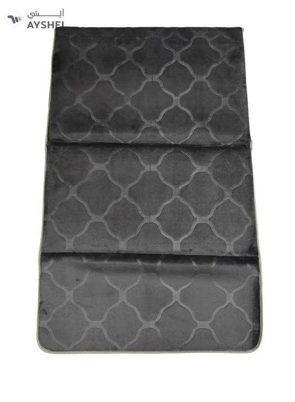 Yuwell Foldable Prayer Mat with Back Support & Carrying Bag, 2-in-1 Prayer Rug Sajadah, Anti-Slip Islamic Salah Mat Soft Velvet Mat 110×65CM for Men & Women, Portable Ramadan & Eid Gift Grey