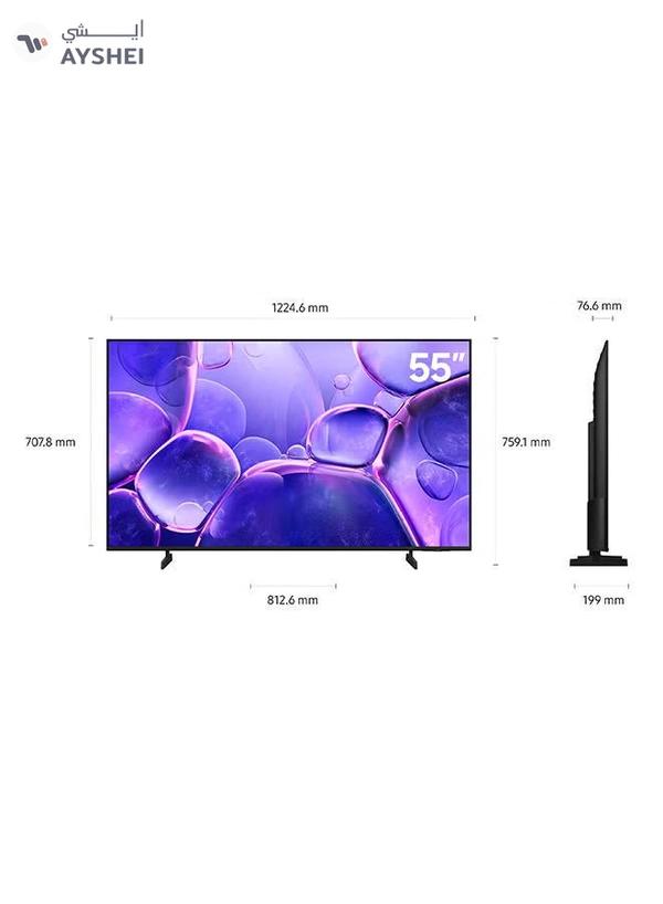 Samsung 55 Inch Crystal UHD TV, U8000F, 4K, Crystal Processor 4K, MetalStream Design, Knox Security, Endless Free Content, Smart TV, UA55U8000FUXZN (2025 - UAE Version)