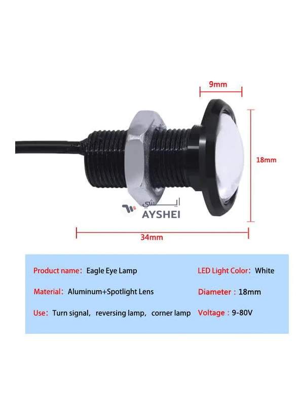 Generic 8-Piece 18mm Eagle Eye LED Bulb DRL Light Set