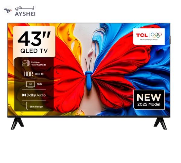 TCL 43 Inch Smart TV QLED HDR 10 Google TV, Dolby Audio, Game Mode, Multiple Eye Care with Slim Design, 60Hz, (2025 Model), 43S5K Black