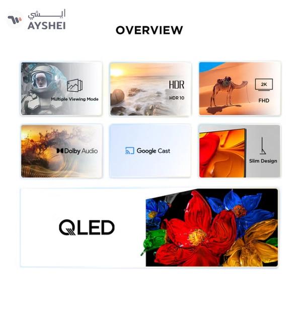 TCL 43 Inch Smart TV QLED HDR 10 Google TV, Dolby Audio, Game Mode, Multiple Eye Care with Slim Design, 60Hz, (2025 Model), 43S5K Black