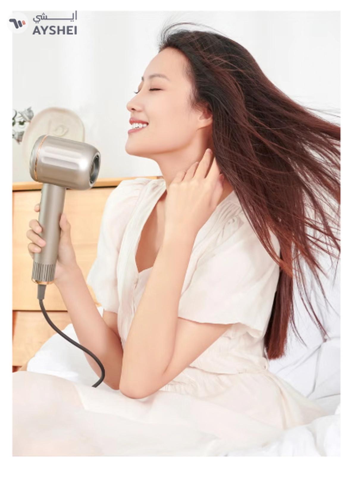 High Speed, Ultra Silent Hair Dryer, 1800W And 110,000 RPM - Gold Color OHD-1-3-3